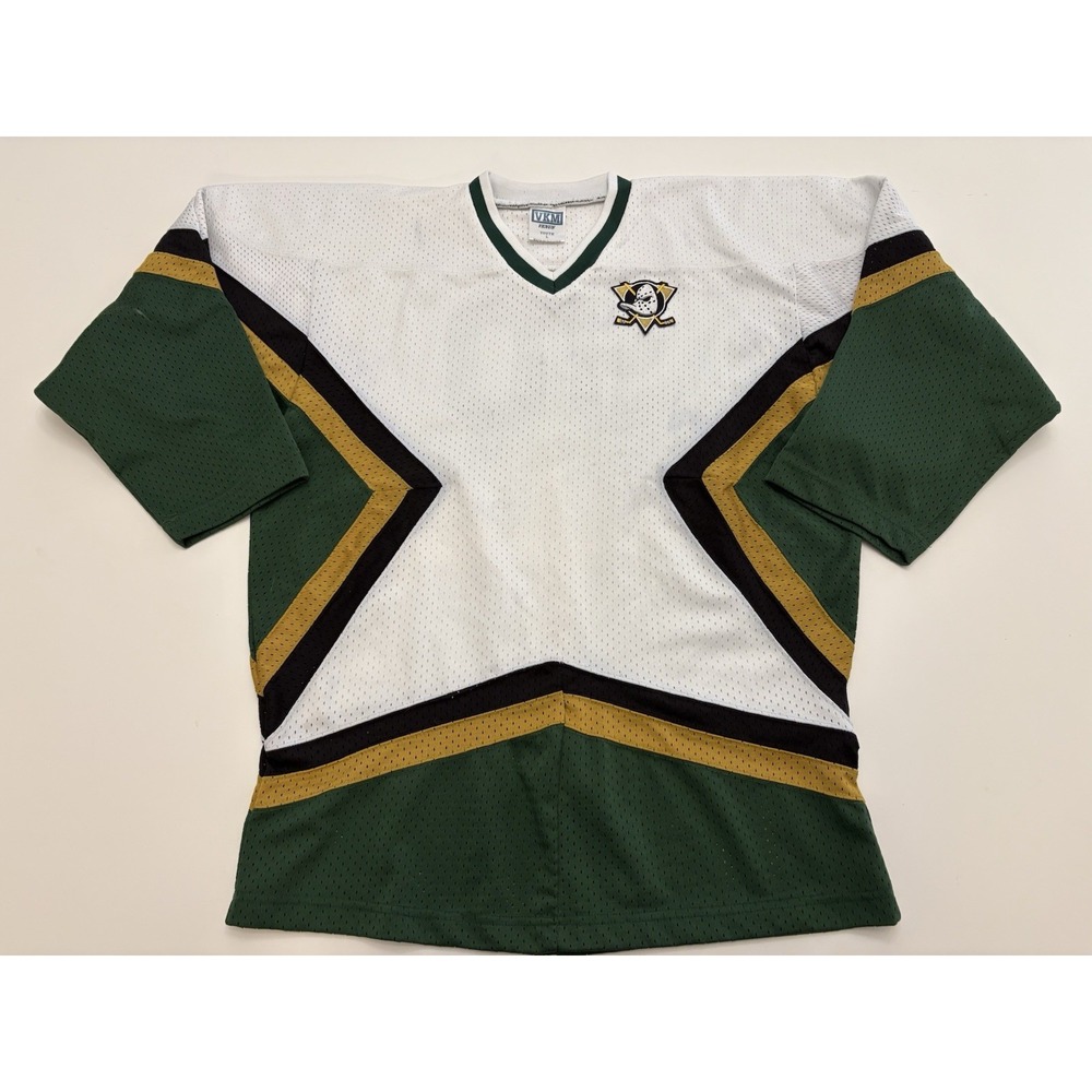 VTG Venus Anaheim Ducks NHL Jersey White #50 Embroidered SZ Youth Large